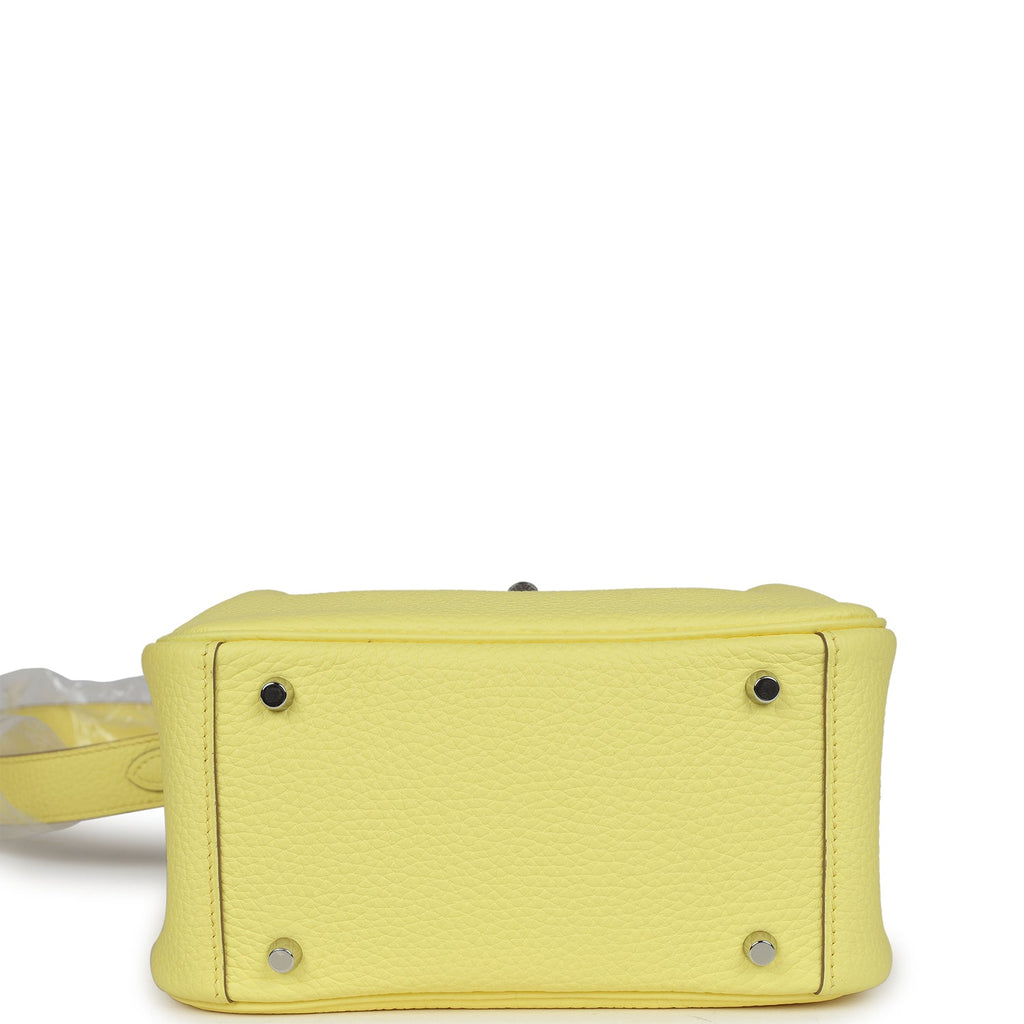 Hermès Mini Lindy Limoncello Clemence Palladium Hardware