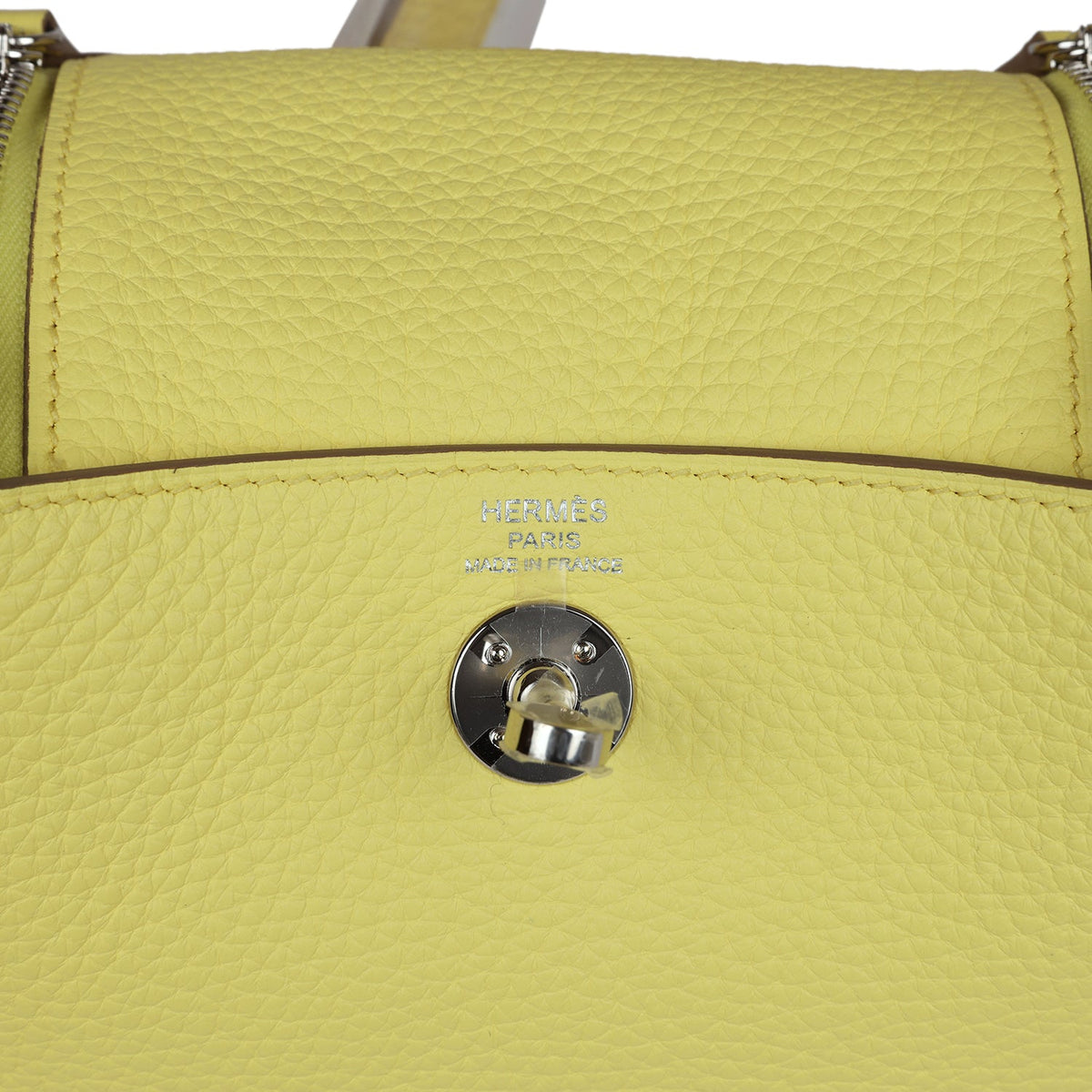 Hermès Mini Lindy Limoncello Clemence Palladium Hardware