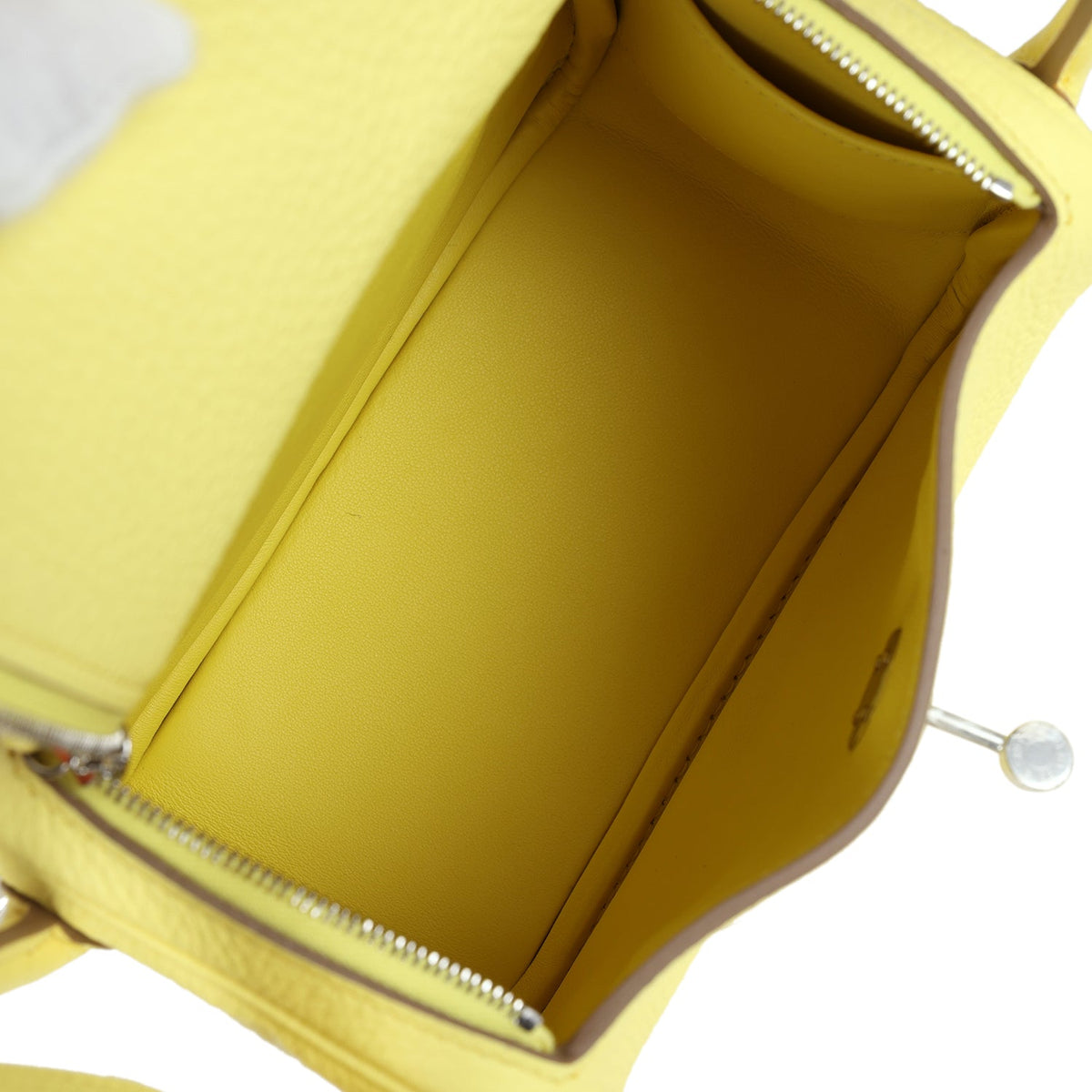 Hermès Mini Lindy Limoncello Clemence Palladium Hardware