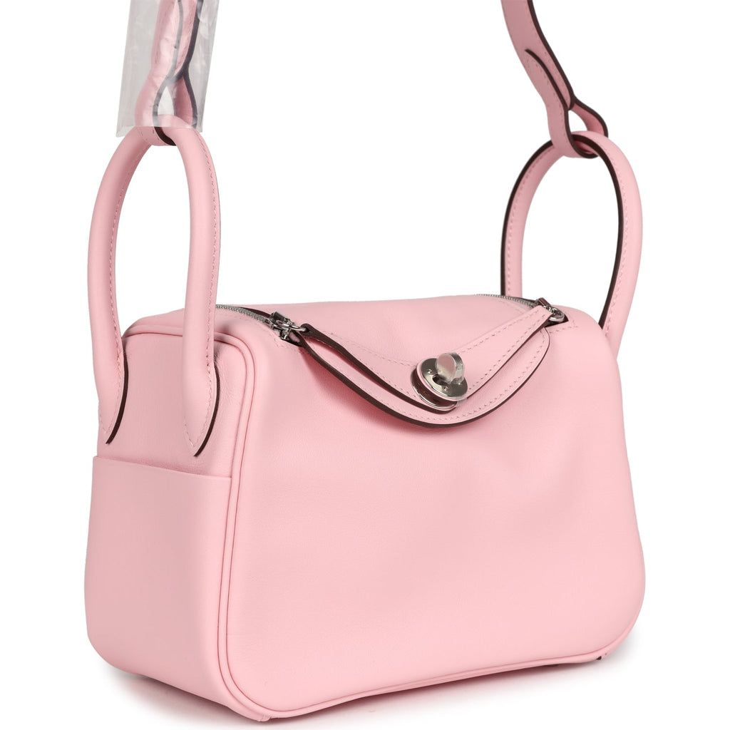 Hermès Mini Lindy Rose Sakura Swift Palladium Hardware