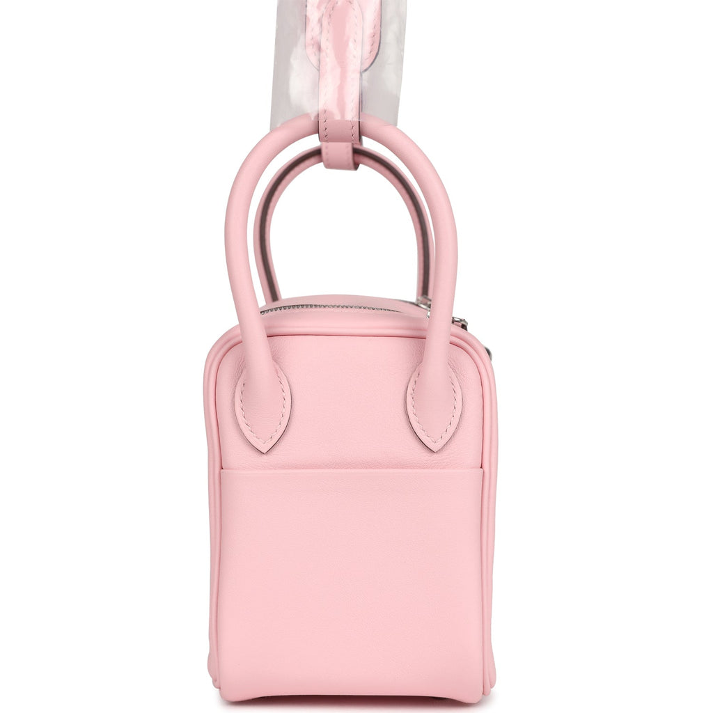 Hermès Mini Lindy Rose Sakura Swift Palladium Hardware