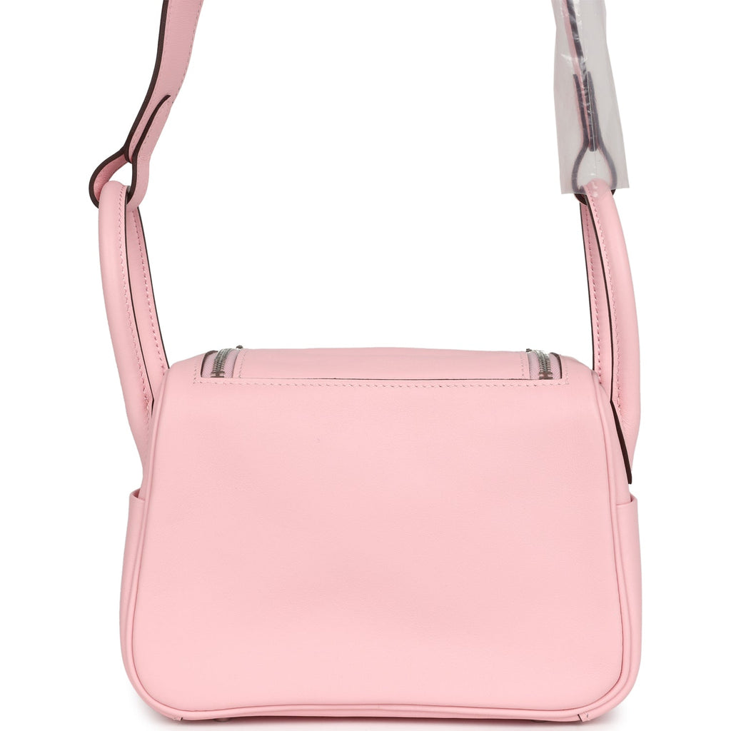 Hermès Mini Lindy Rose Sakura Swift Palladium Hardware