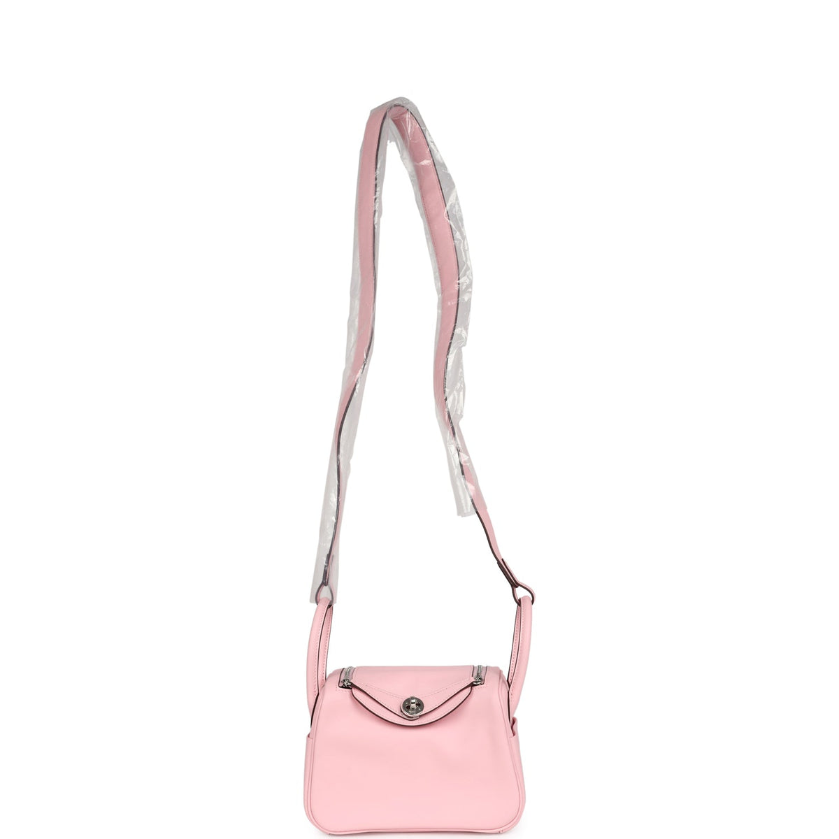 Hermès Mini Lindy Rose Sakura Swift Palladium Hardware