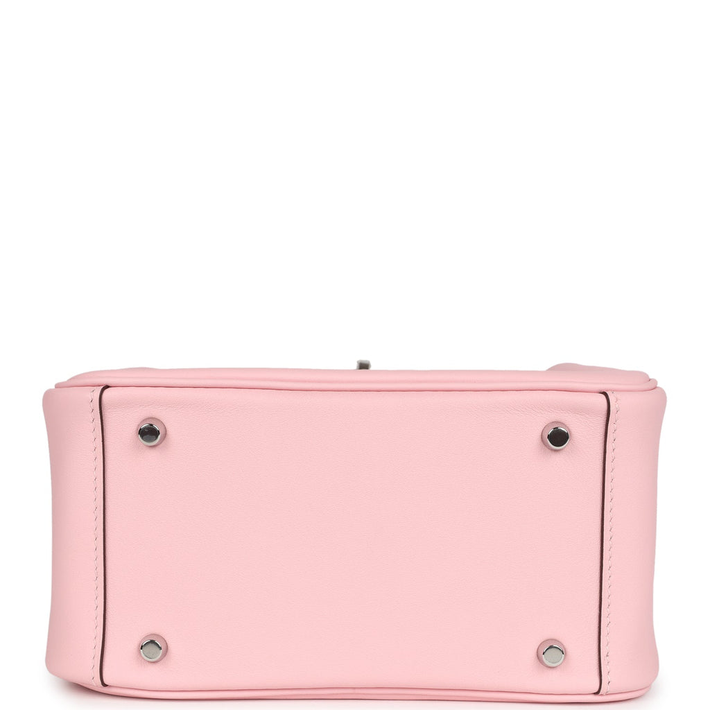 Hermès Mini Lindy Rose Sakura Swift Palladium Hardware