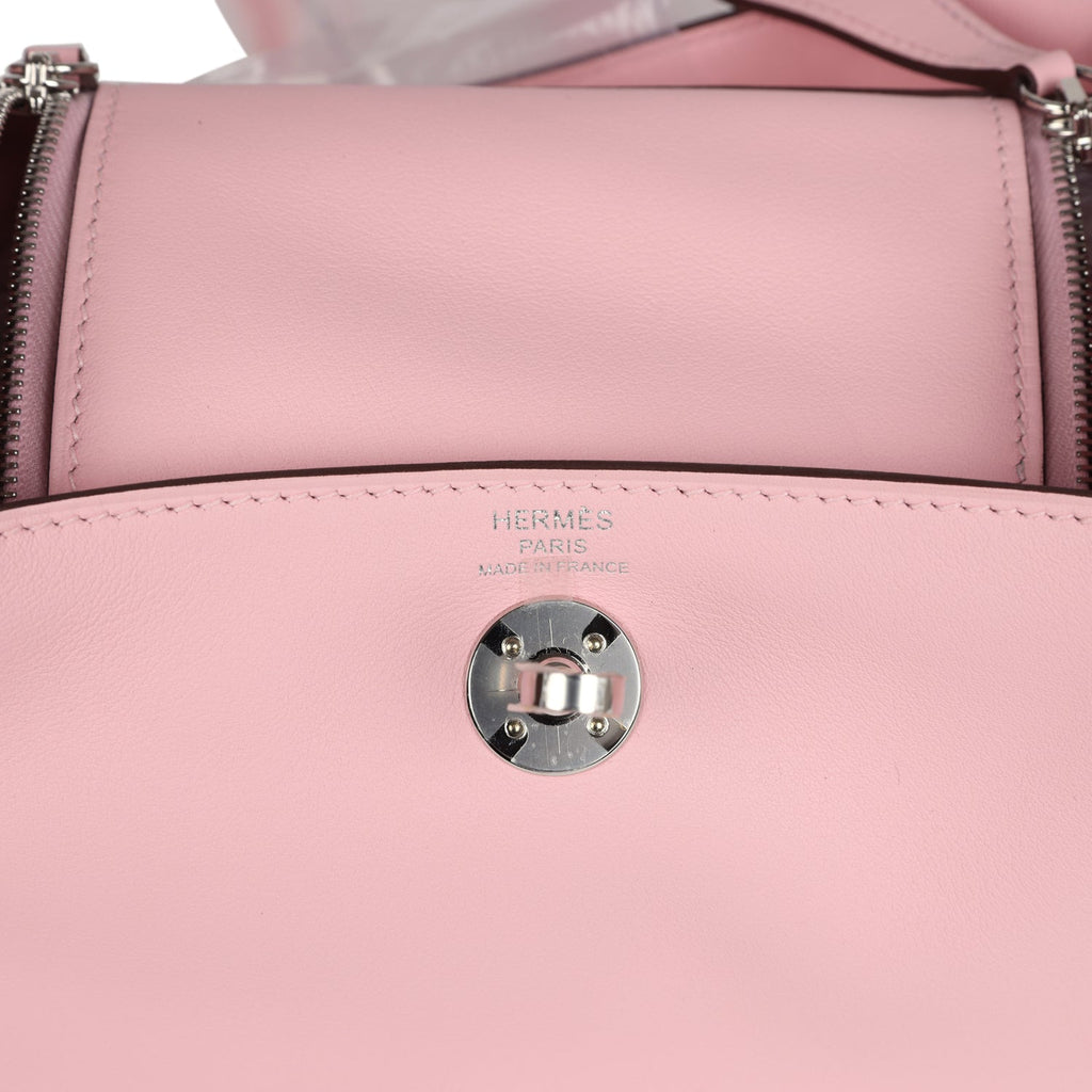 Hermès Mini Lindy Rose Sakura Swift Palladium Hardware