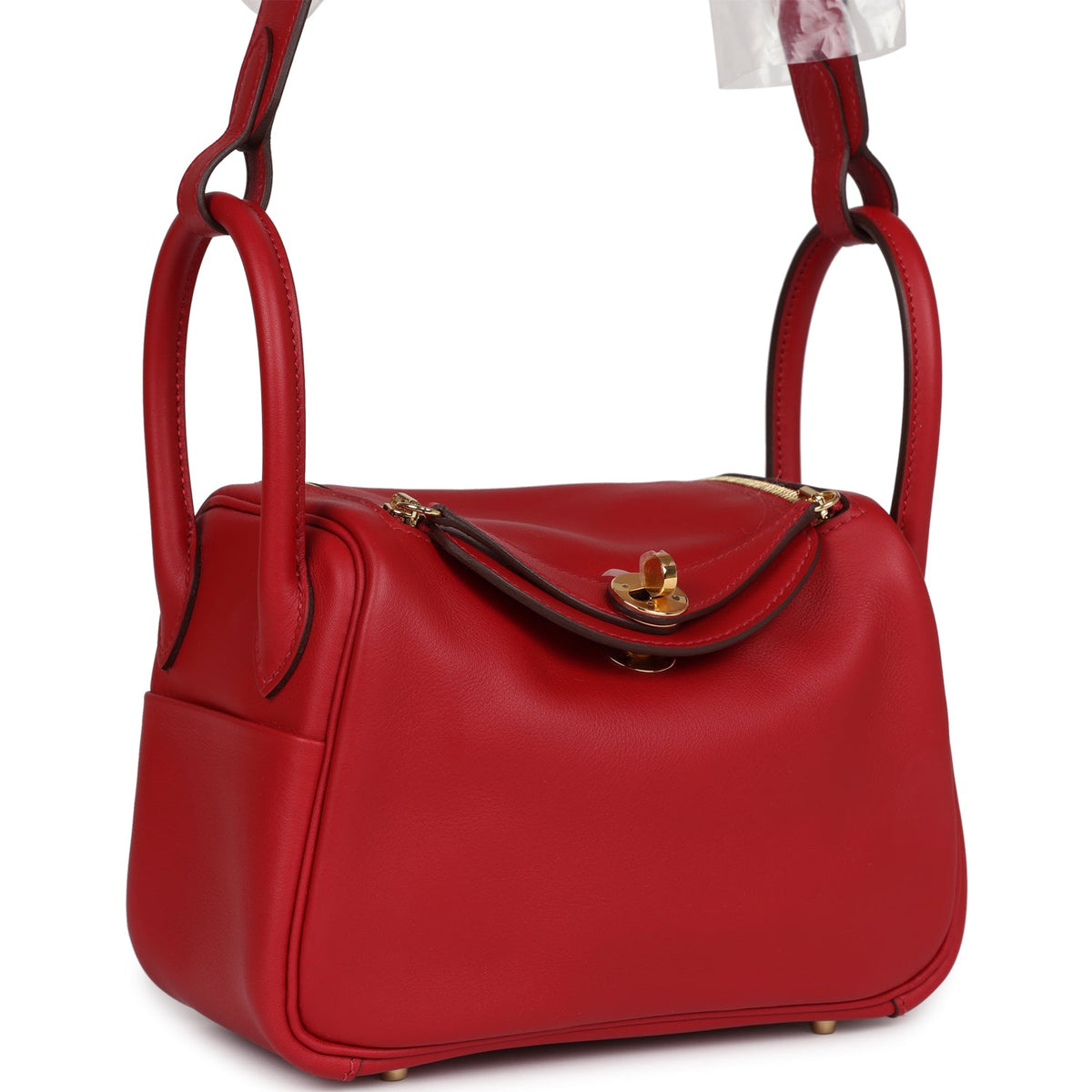 Hermès Mini Lindy Rouge Casaque Swift Gold Hardware