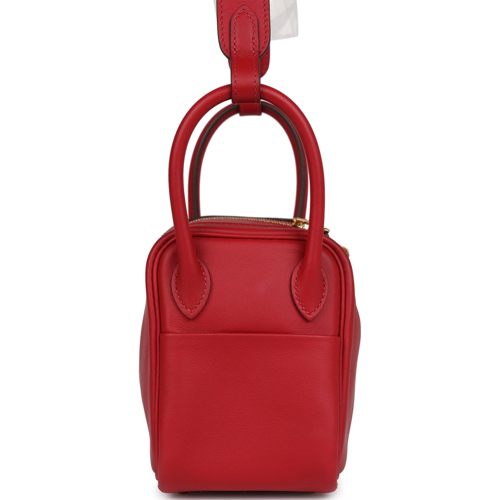 Hermès Mini Lindy Rouge Casaque Swift Gold Hardware