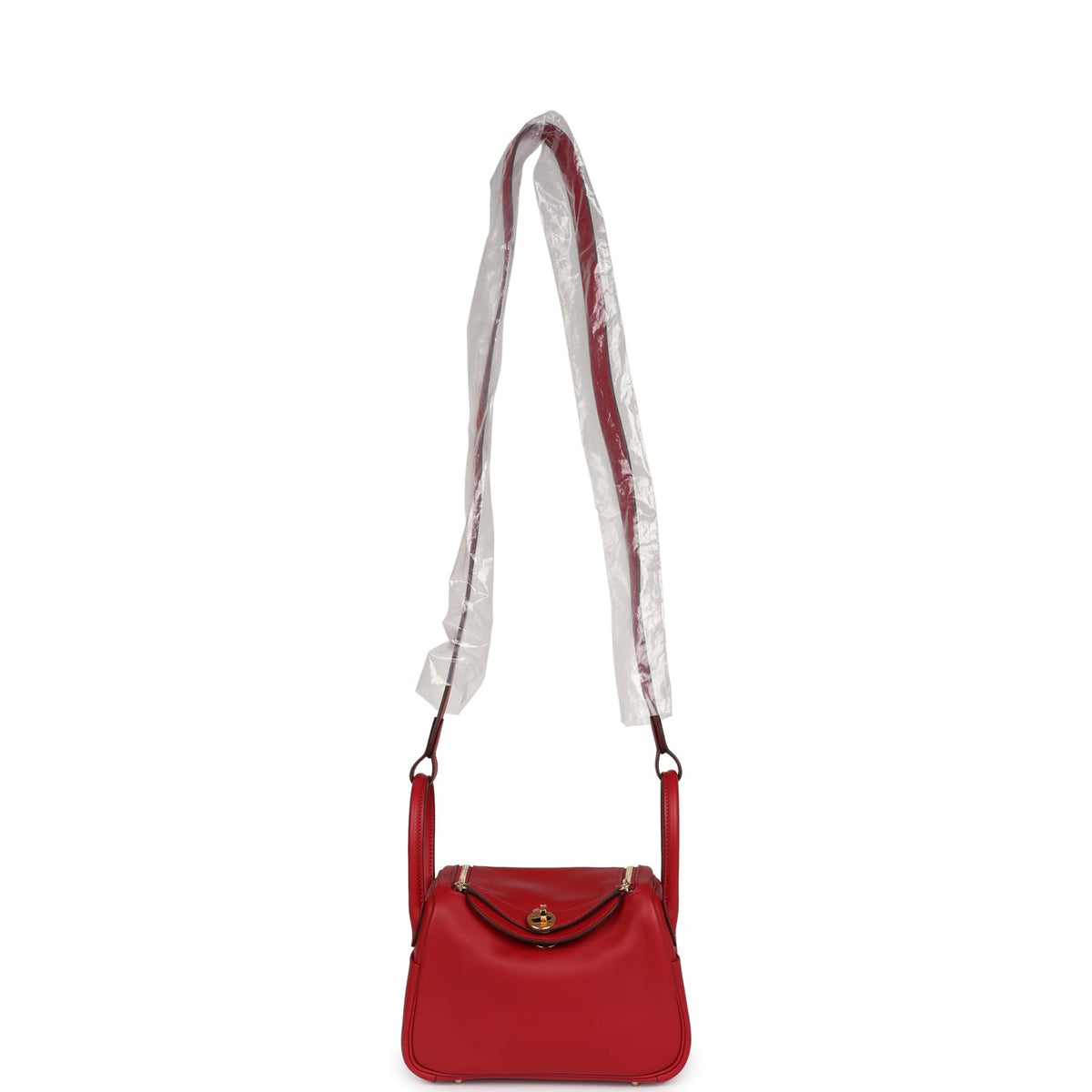 Hermès Mini Lindy Rouge Casaque Swift Gold Hardware