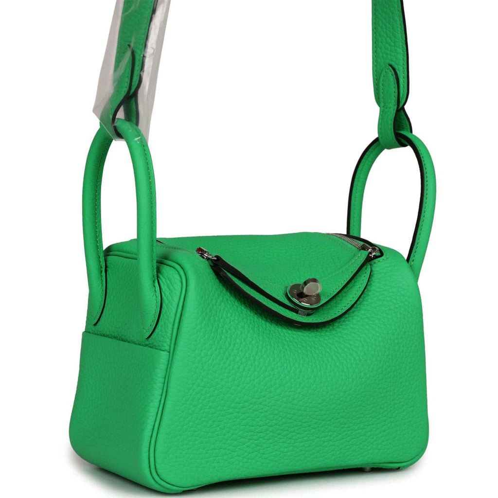 Hermès Mini Lindy Vert Comics Clemence Palladium Hardware