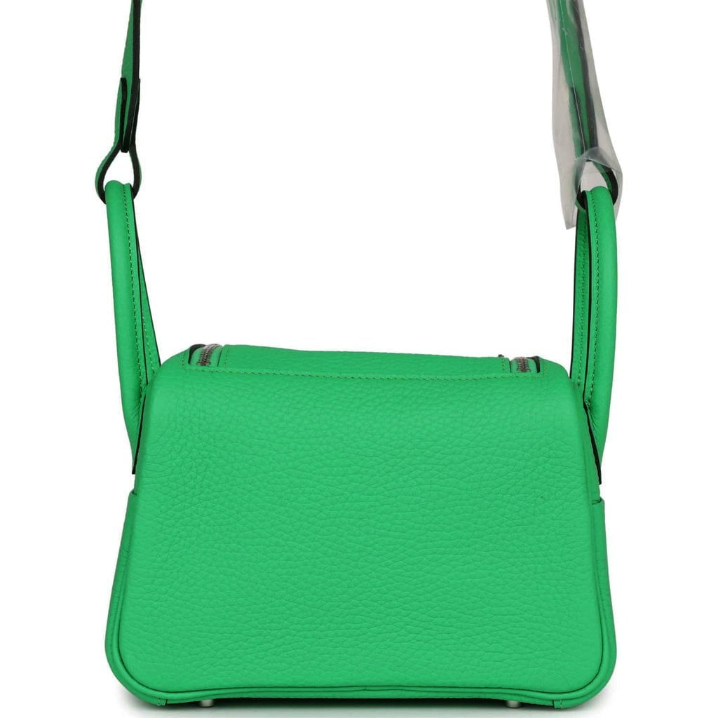 Hermès Mini Lindy Vert Comics Clemence Palladium Hardware