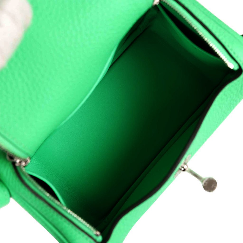 Hermès Mini Lindy Vert Comics Clemence Palladium Hardware