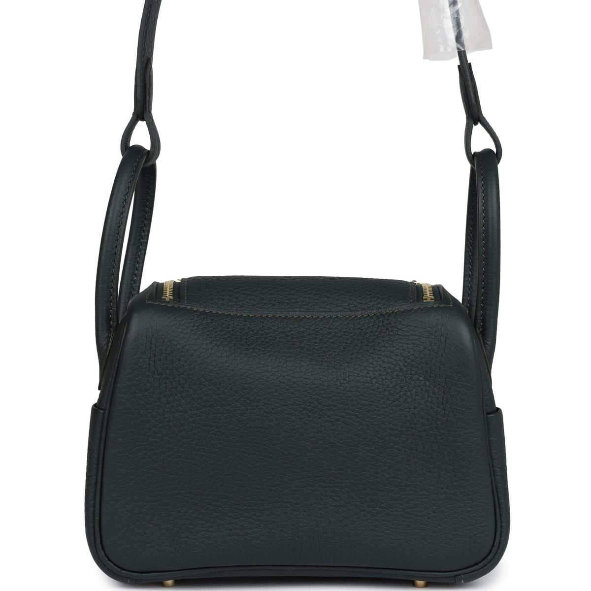 Hermès Mini Lindy Vert Fonce Clemence Gold Hardware