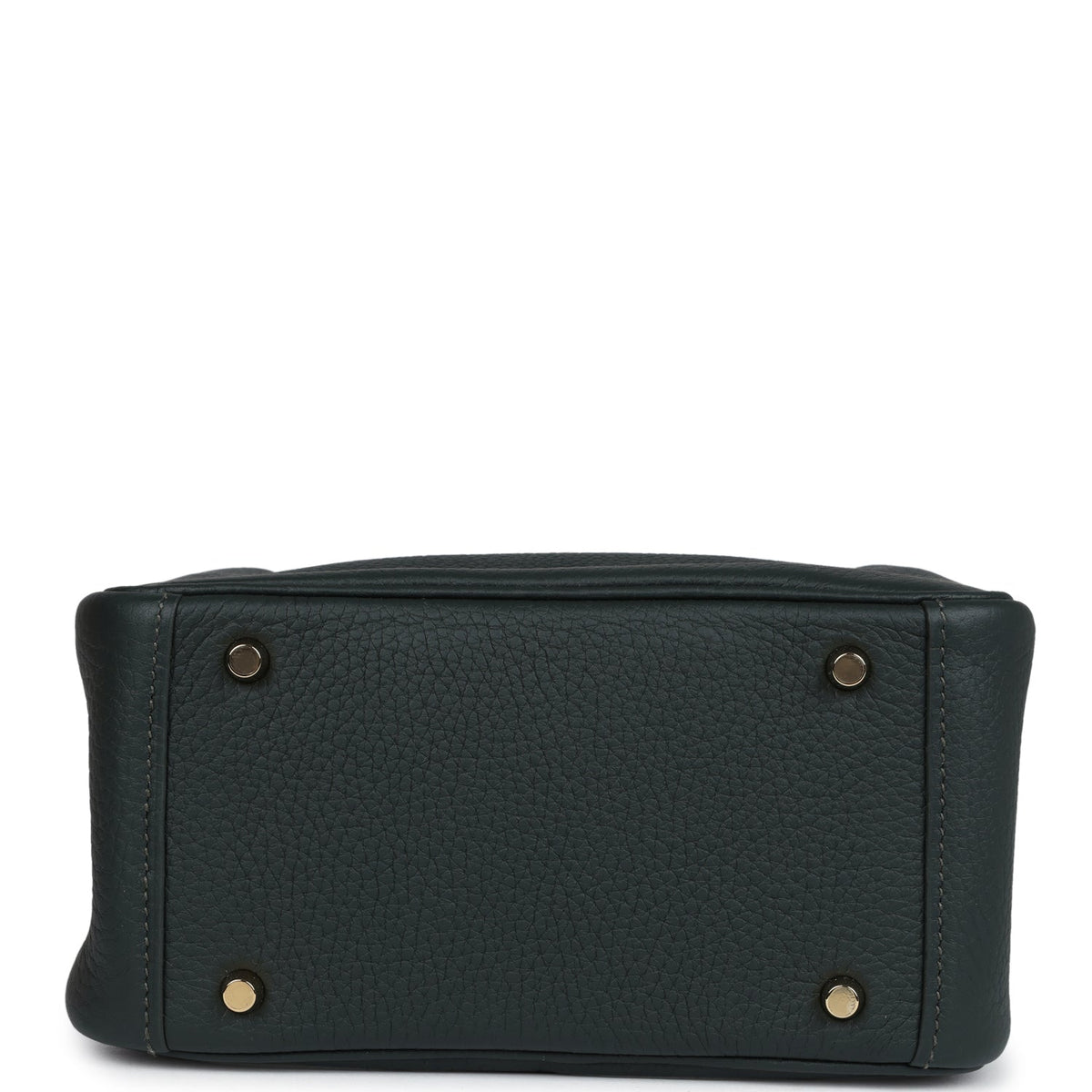 Hermès Mini Lindy Vert Fonce Clemence Gold Hardware
