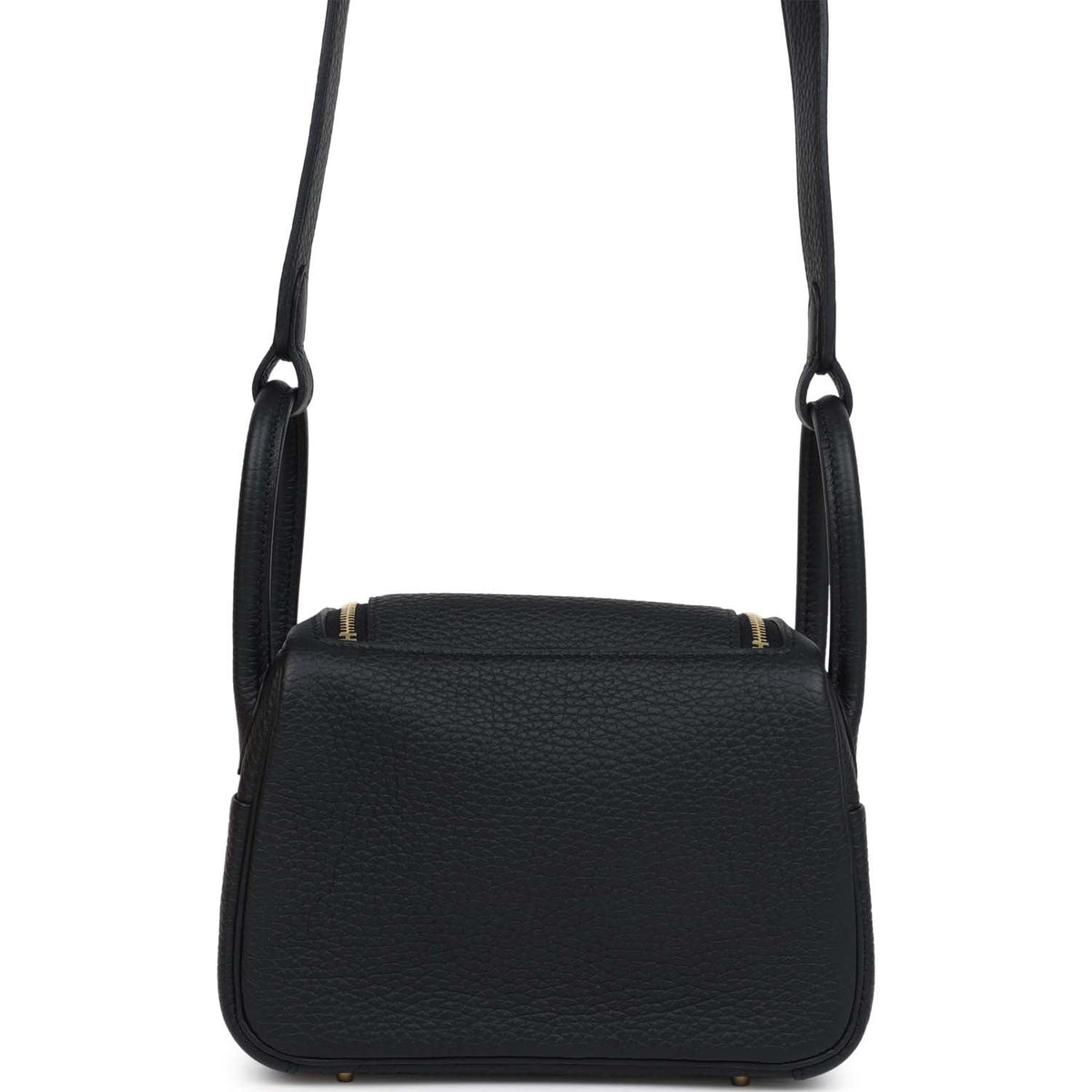 Hermès Mini Lindy Black Clemence Gold Hardware