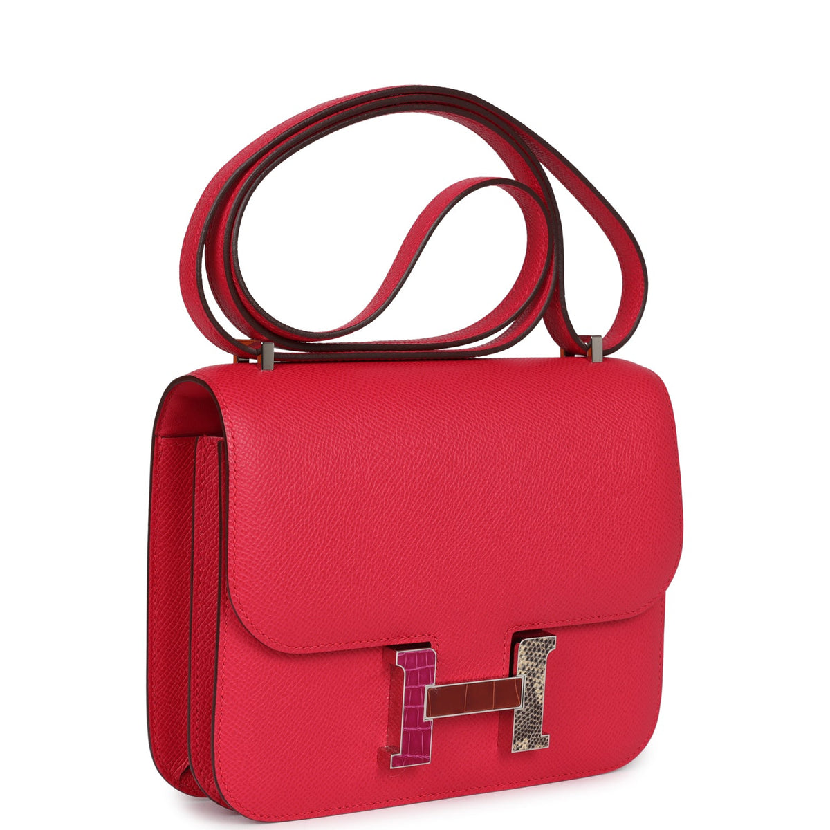 Hermès Constance 18 Rose Extreme Epsom-textured Faux Leather Marquette Palladium Hardware