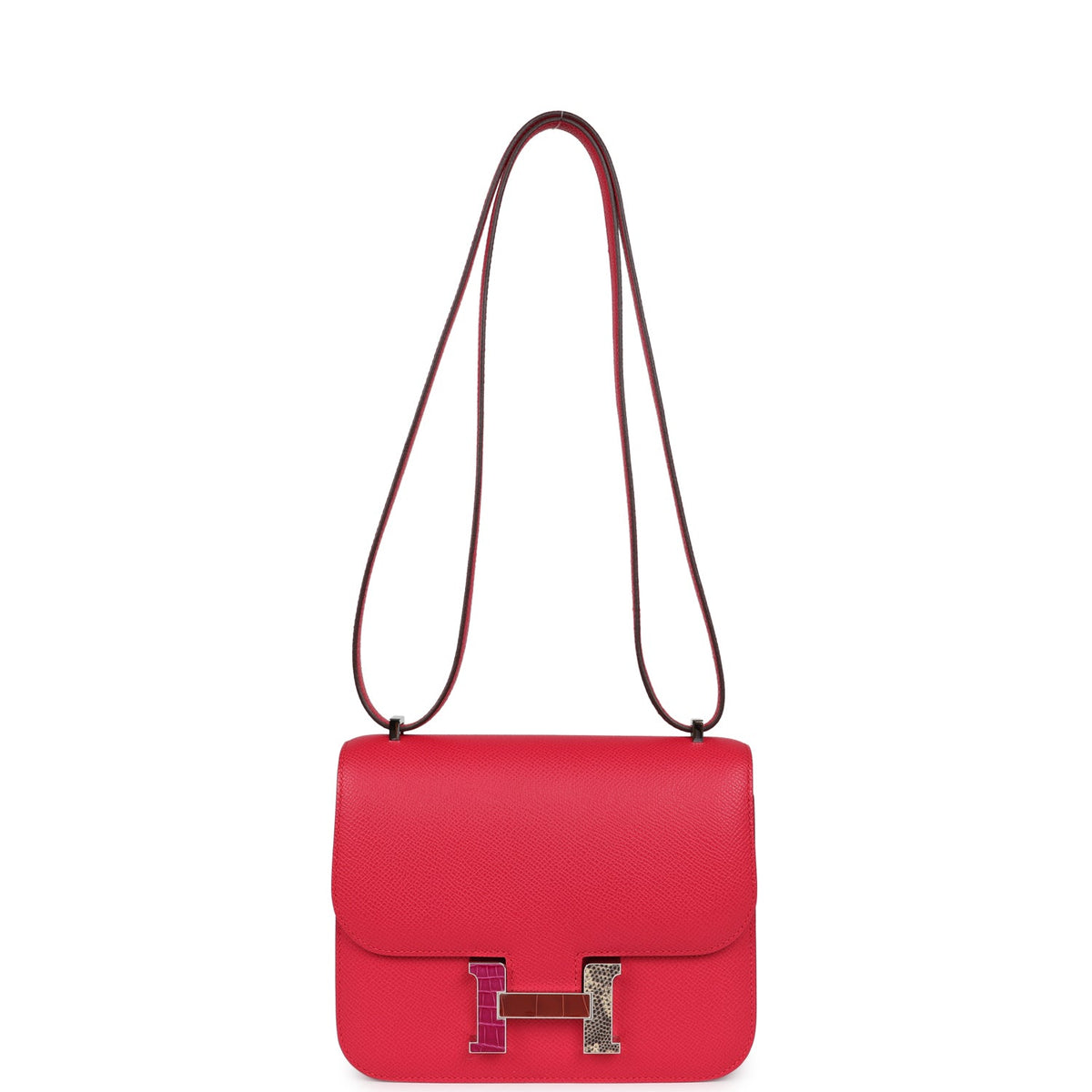 Hermès Constance 18 Rose Extreme Epsom-textured Faux Leather Marquette Palladium Hardware