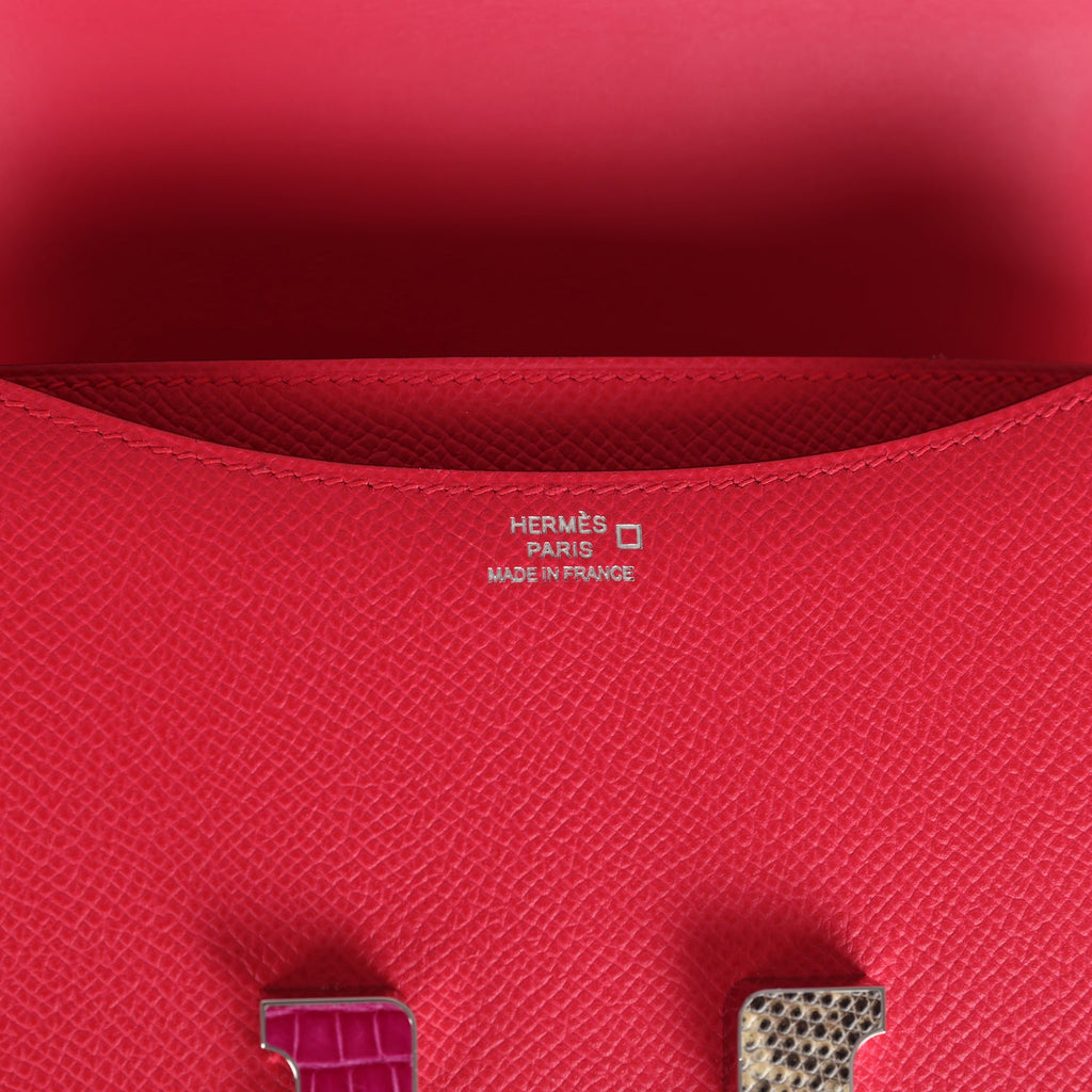 Hermès Constance 18 Rose Extreme Epsom-textured Faux Leather Marquette Palladium Hardware