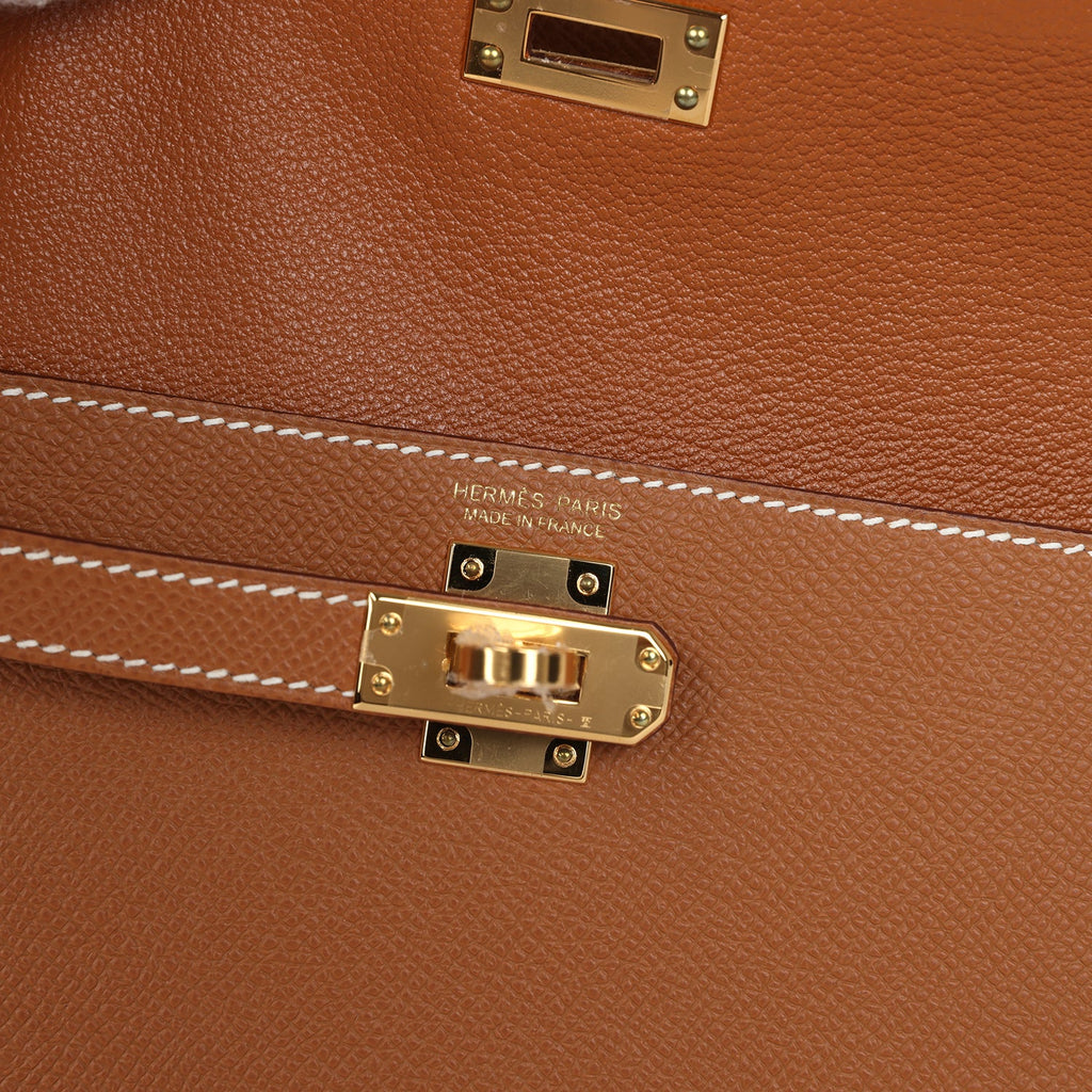 Hermès Kelly Sellier en Desordre 20 Gold Epsom Gold Hardware