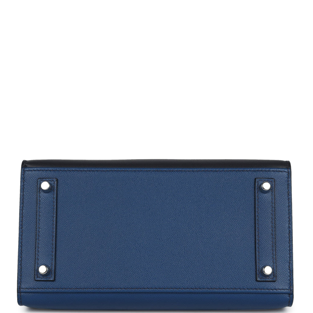 Hermès Night Sac Faubourg Birkin 20 Bleu Marine Matte Faux Leather Palladium Hardware