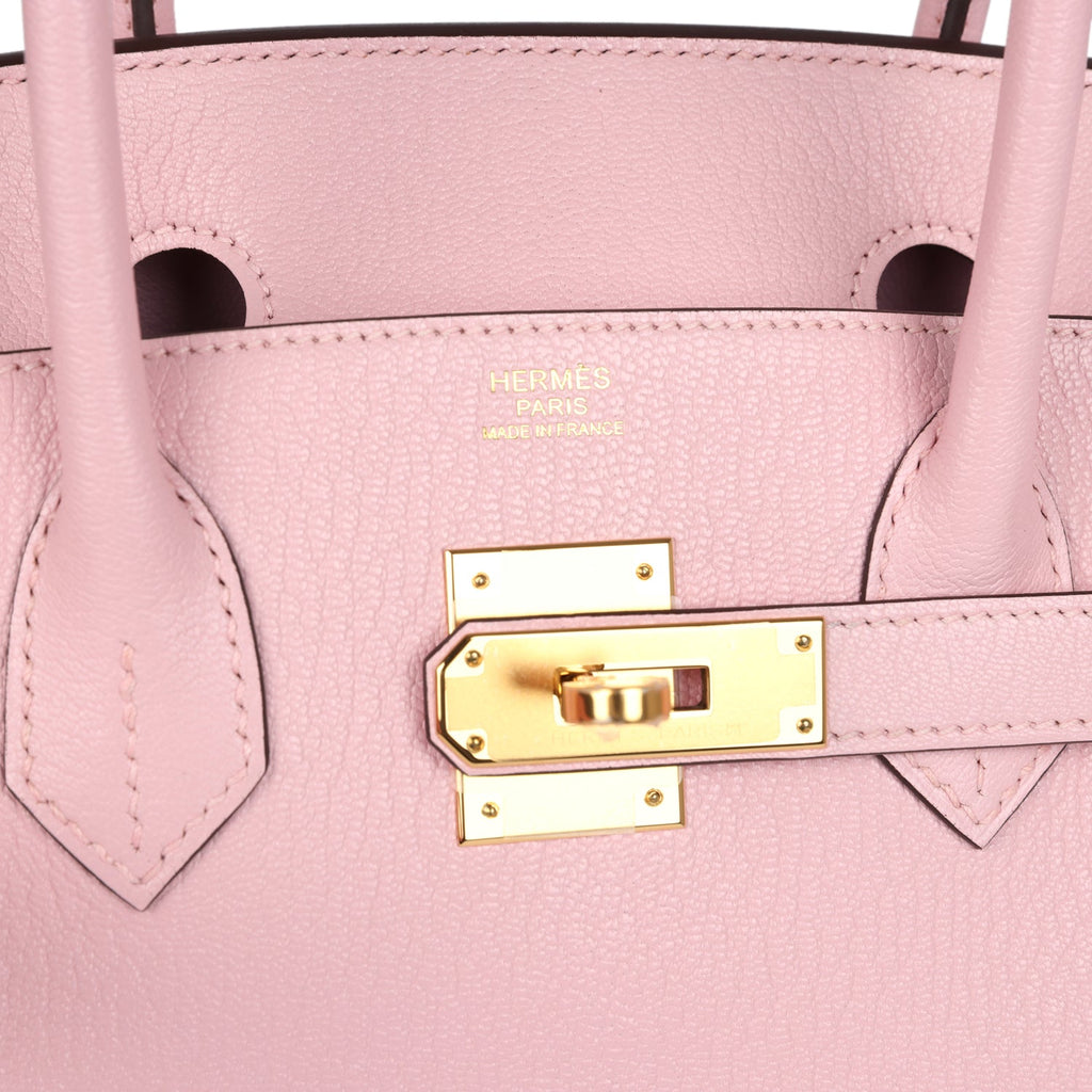 Hermès Birkin 30 Rose Sakura Chevre Mysore Gold Hardware