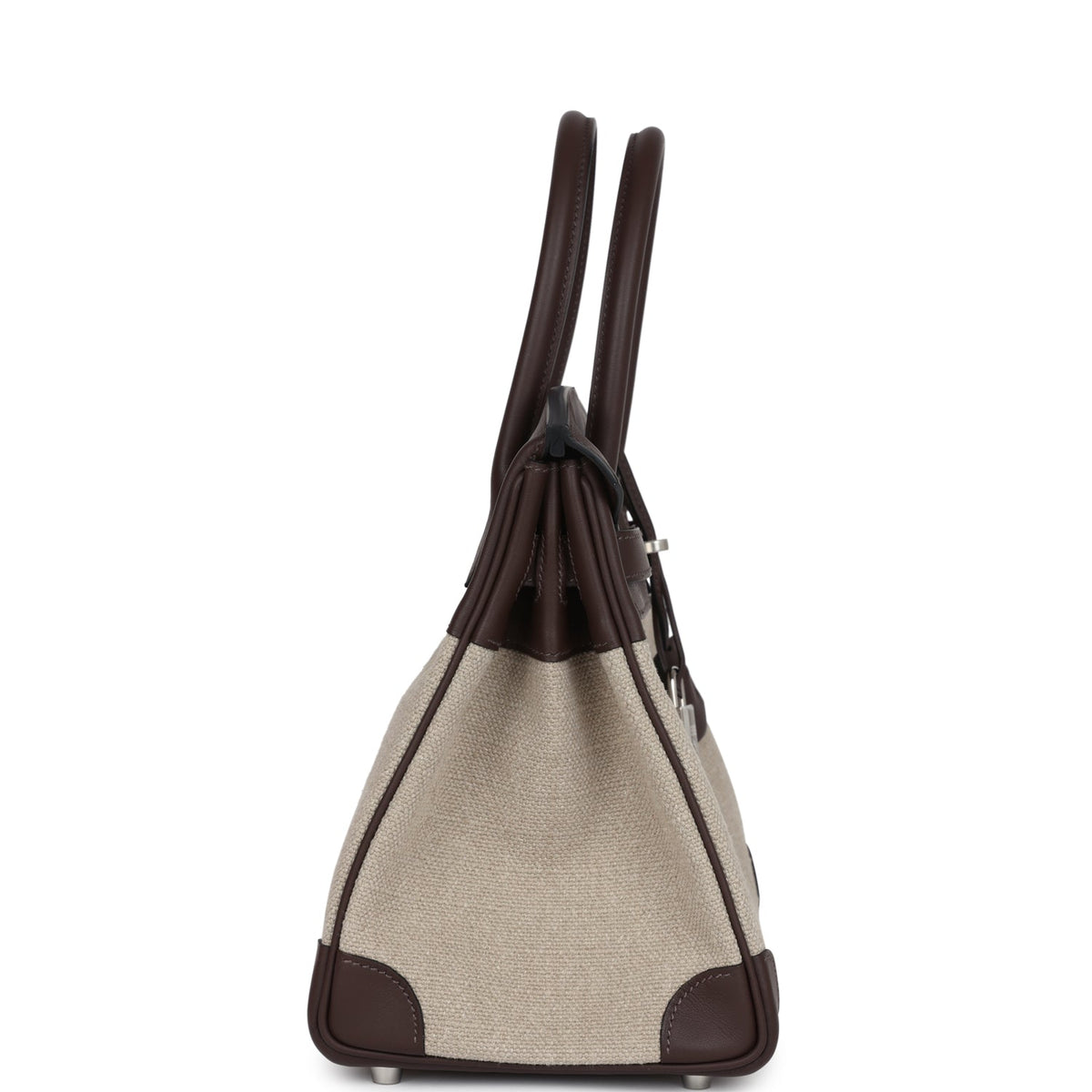 Hermès Birkin 30 Bivouac Ficelle Canvas and Moka Swift Palladium Hardware