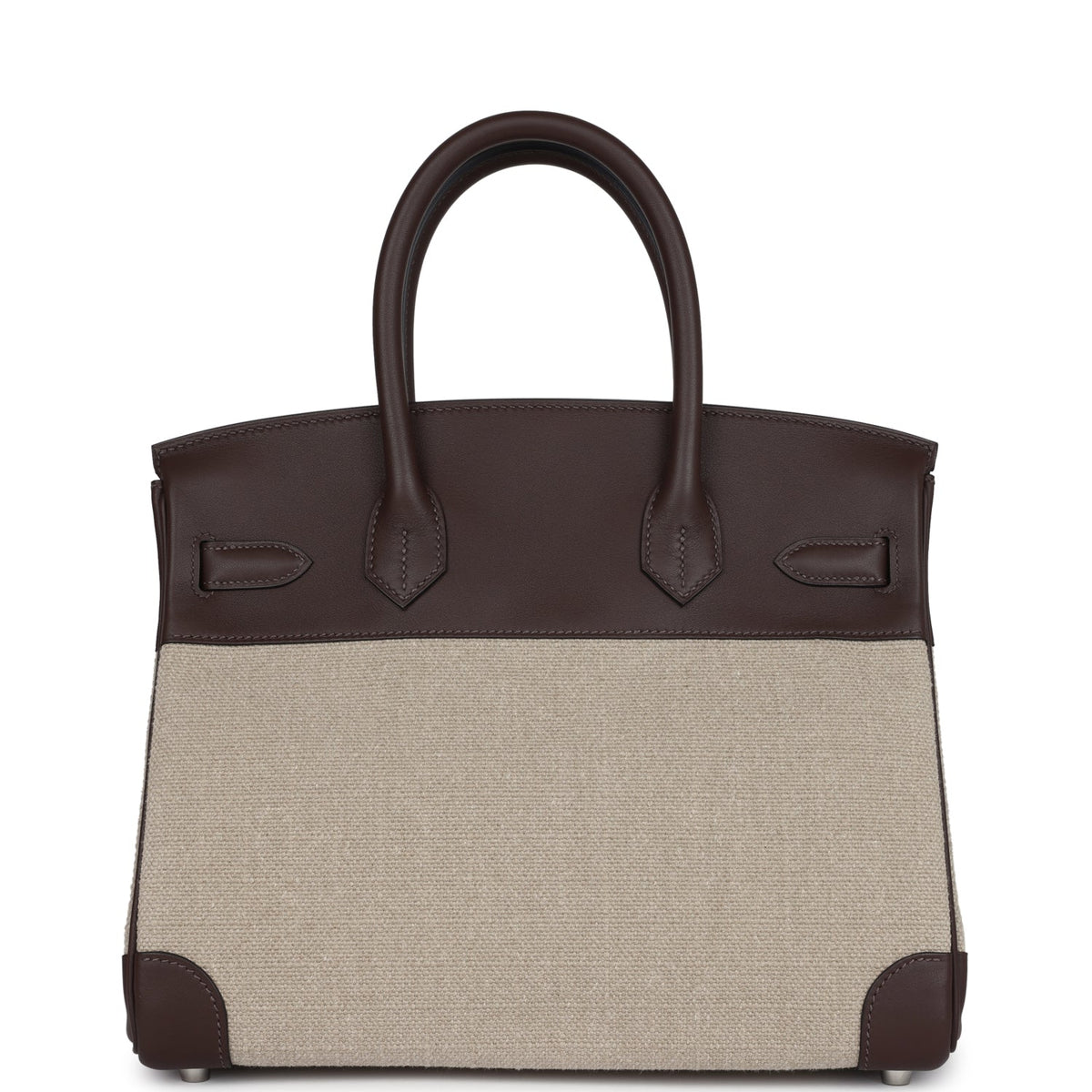 Hermès Birkin 30 Bivouac Ficelle Canvas and Moka Swift Palladium Hardware