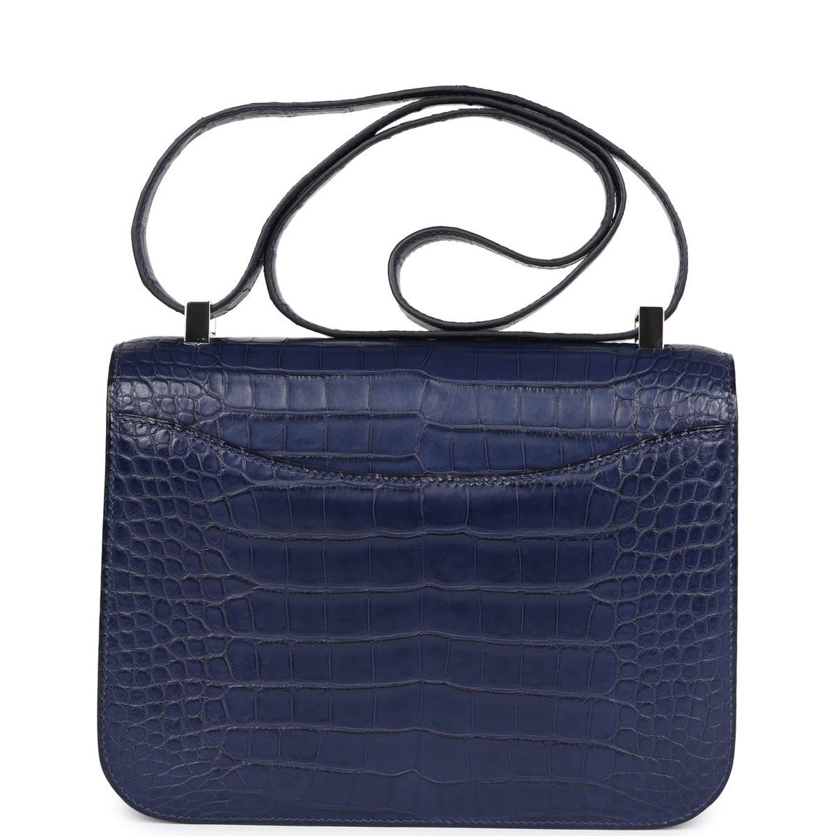 Hermès Constance 1-24 Bleu Saphir Matte Faux Leather Marquette Palladium Hardware