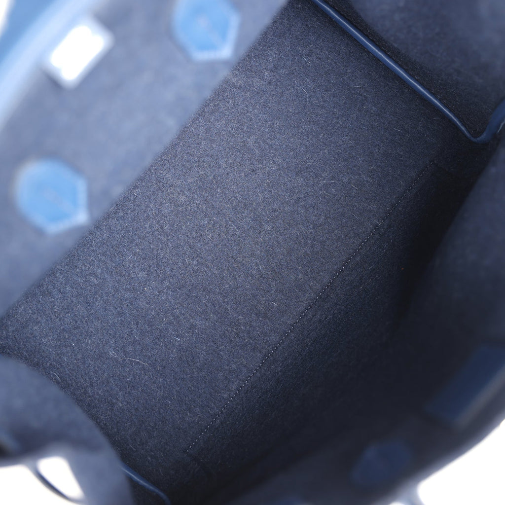 Hermès Birkin 35 Bleu Nuit Feutre Wool and Bleu De Malte Swift Palladium Hardware
