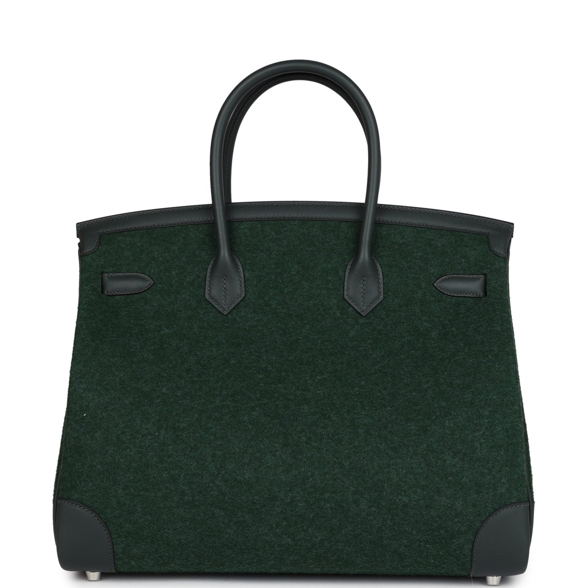 Hermès Birkin 35 Vert Anglais Feutre Wool and Vert Fonce Feutre Swift Palladium Hardware