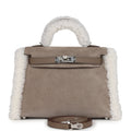 Hermès Teddy Kelly 20 Gris Caillou and Etoupe Swift Palladium Hardware