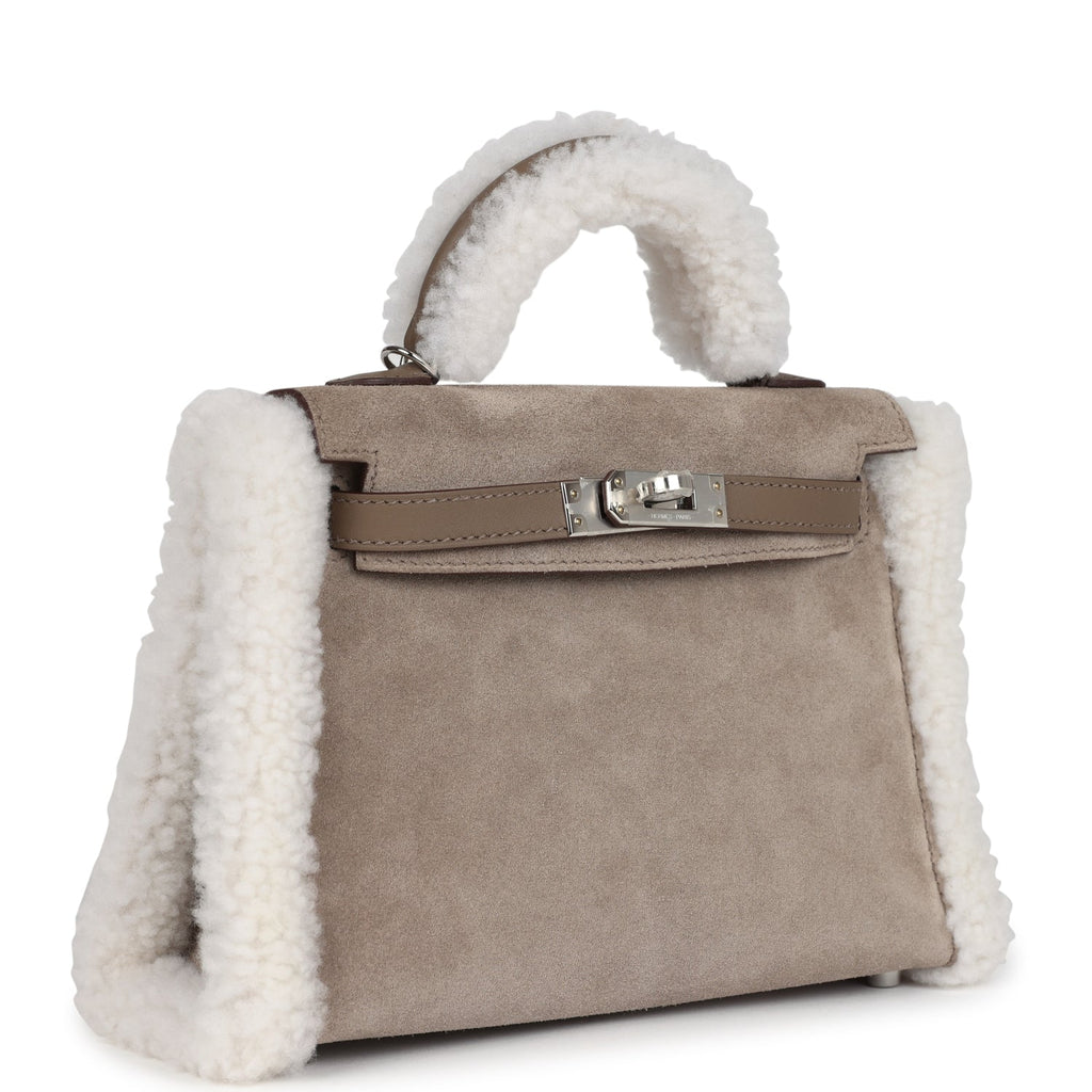 Hermès Teddy Kelly 20 Gris Caillou and Etoupe Swift Palladium Hardware