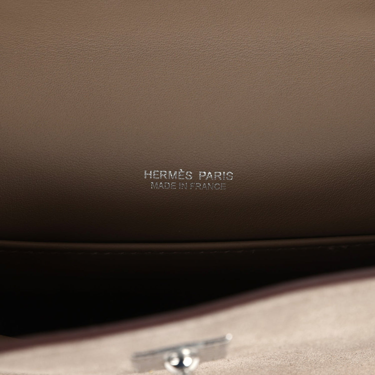 Hermès Teddy Kelly 20 Gris Caillou and Etoupe Swift Palladium Hardware