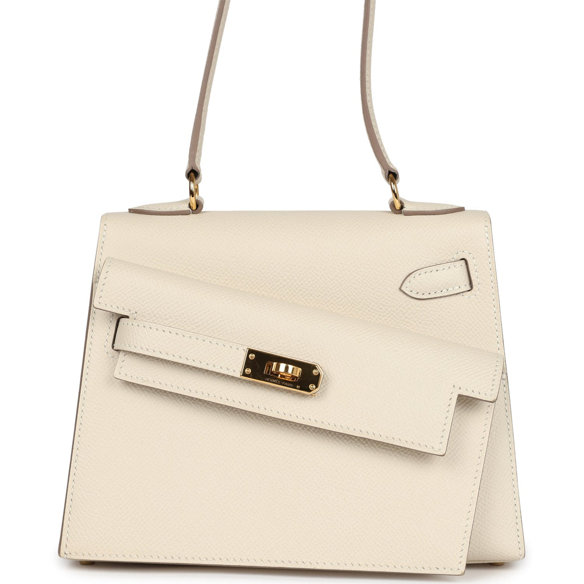 Hermès Kelly Sellier en Desordre 20 Craie Epsom Gold Hardware