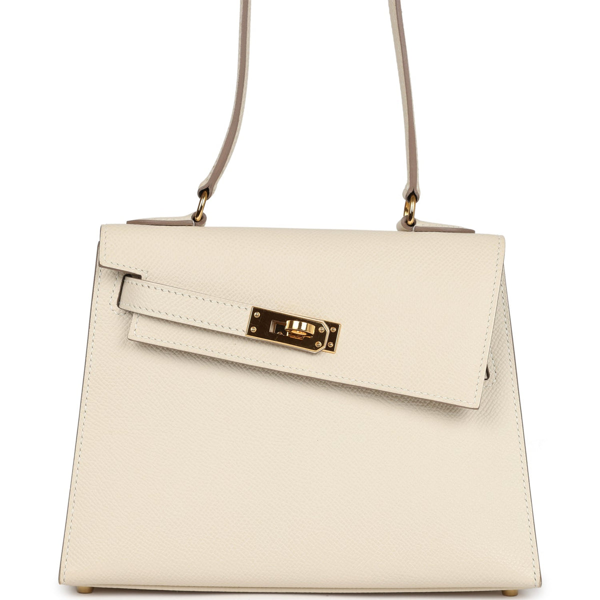 Hermès Kelly Sellier en Desordre 20 Craie Epsom Gold Hardware