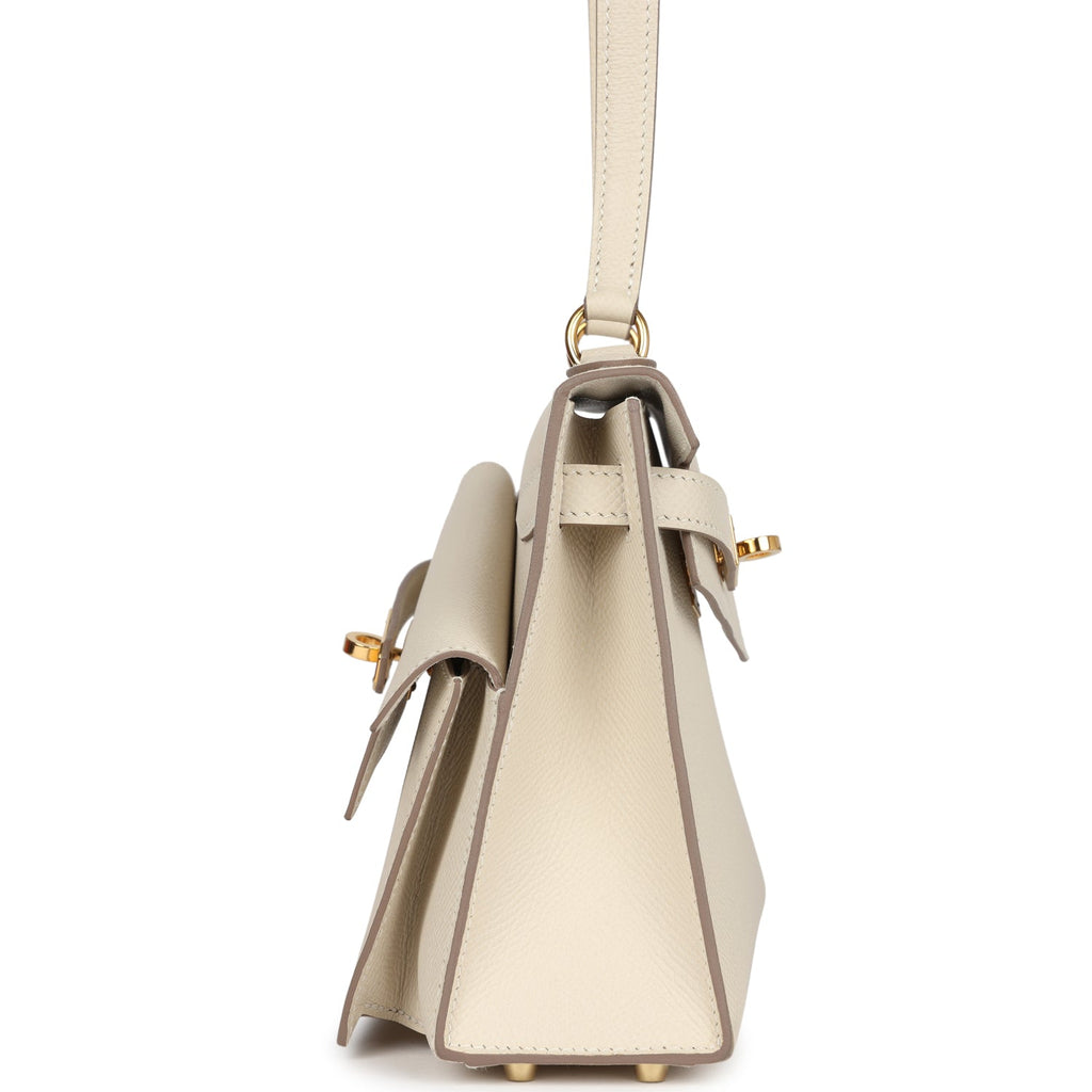 Hermès Kelly Sellier en Desordre 20 Craie Epsom Gold Hardware