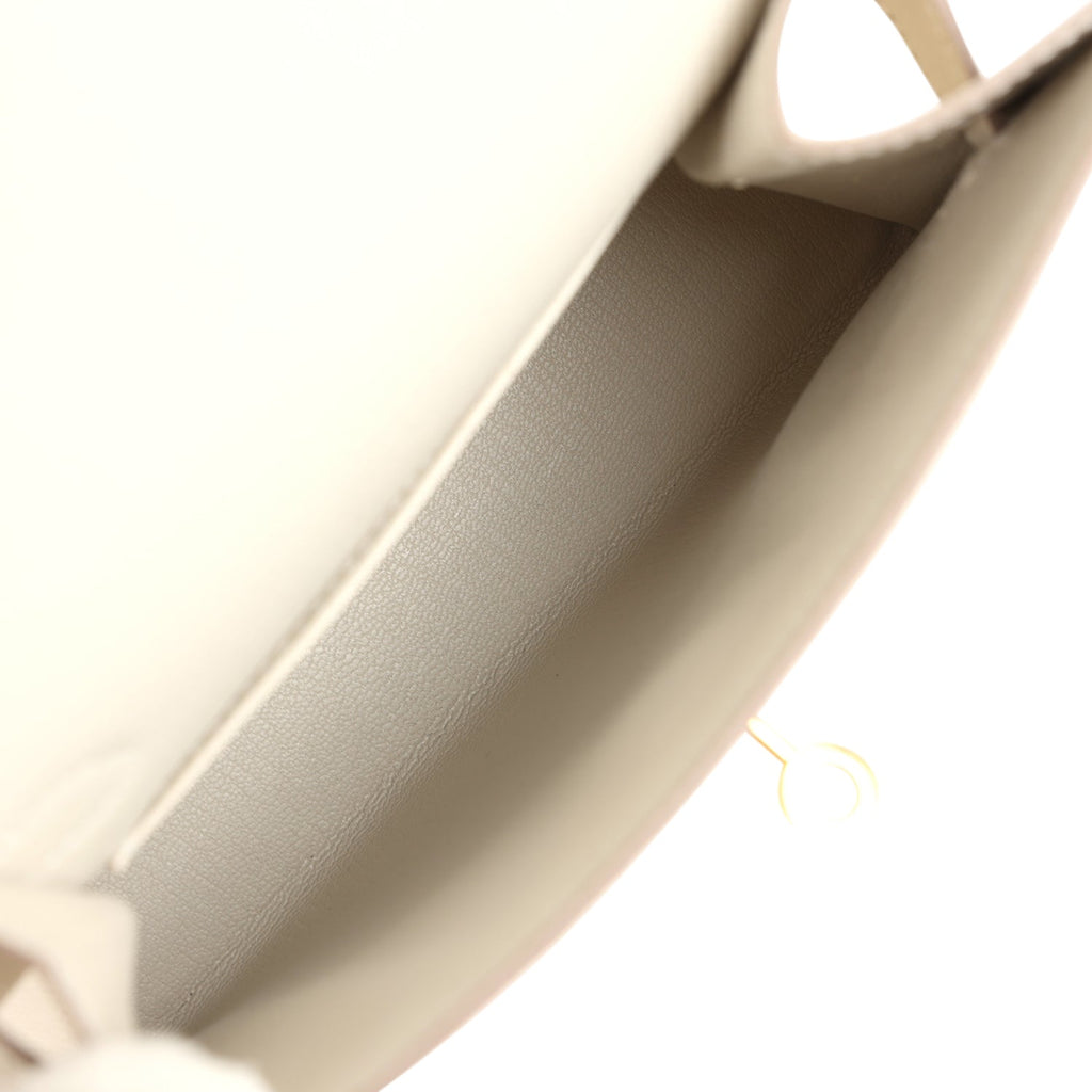 Hermès Kelly Sellier en Desordre 20 Craie Epsom Gold Hardware