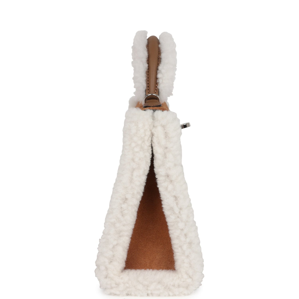 Hermès Teddy Kelly 20 Chamois Shearling and Swift Palladium Hardware