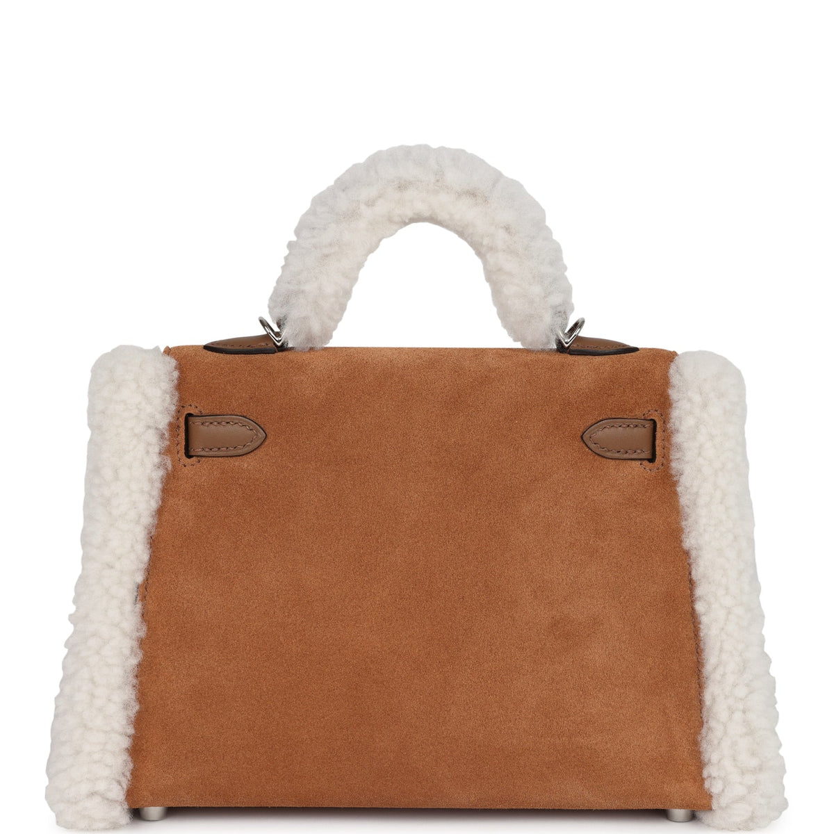 Hermès Teddy Kelly 20 Chamois Shearling and Swift Palladium Hardware