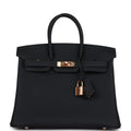 Hermès Birkin 25 Black Togo Rose Gold Hardware