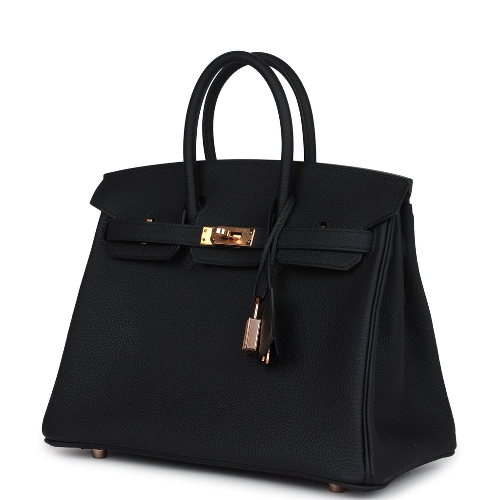 Hermès Birkin 25 Black Togo Rose Gold Hardware