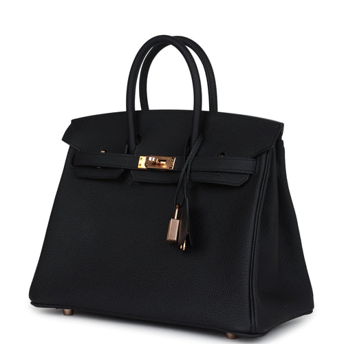 Hermès Birkin 25 Black Togo Rose Gold Hardware