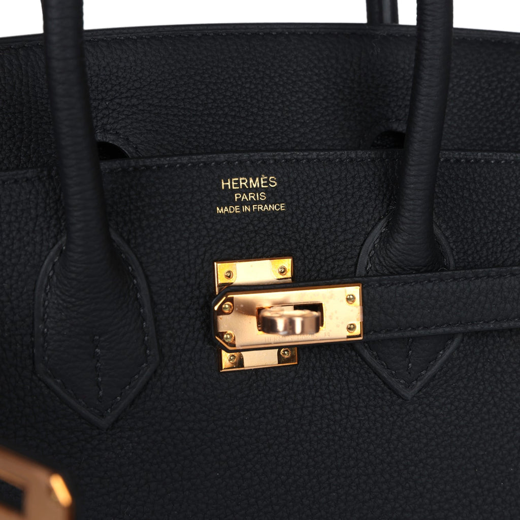 Hermès Birkin 25 Black Togo Rose Gold Hardware