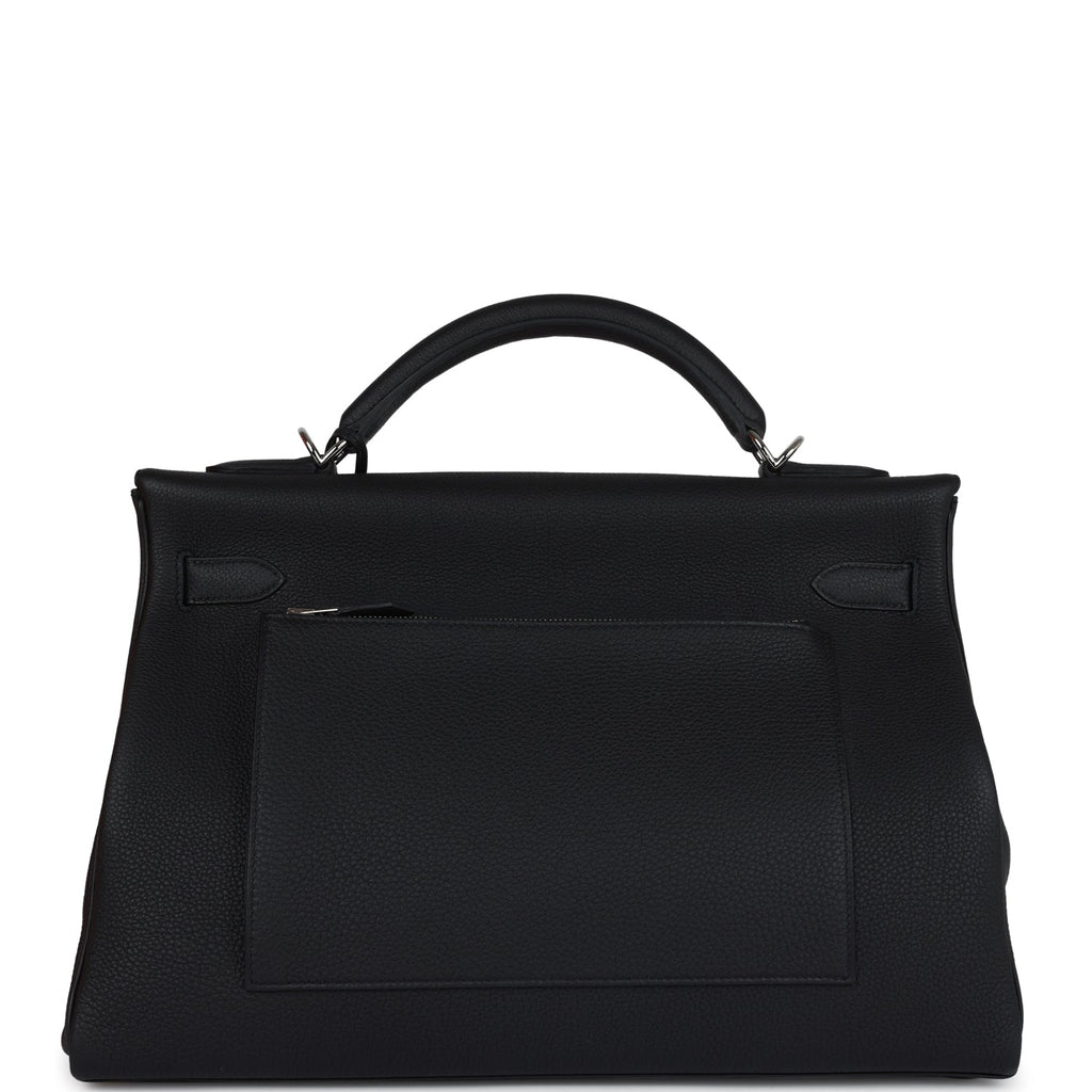 Hermès Kelly 42 Maxi Black Togo Palladium Hardware