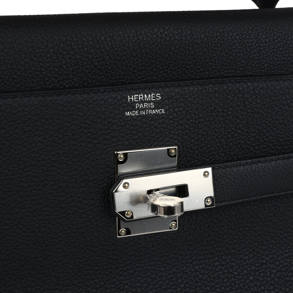 Hermès Kelly 42 Maxi Black Togo Palladium Hardware