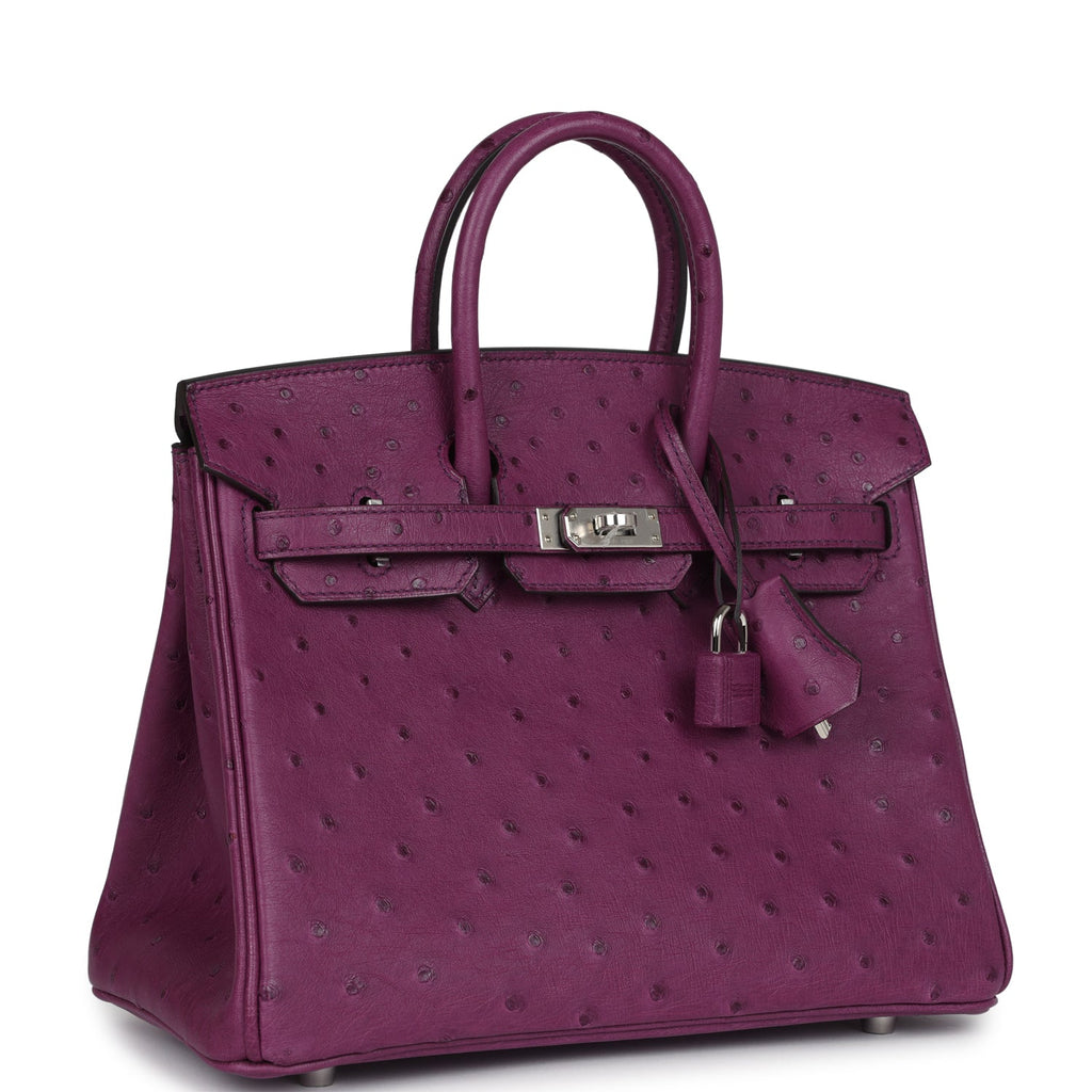 Hermès Birkin 25 Anemone Ostrich Palladium Hardware