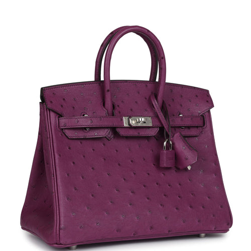 Hermès Birkin 25 Anemone Ostrich Palladium Hardware