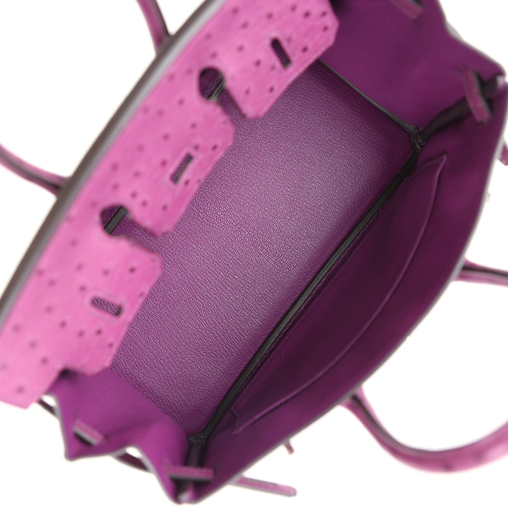 Hermès Birkin 25 Anemone Ostrich Palladium Hardware