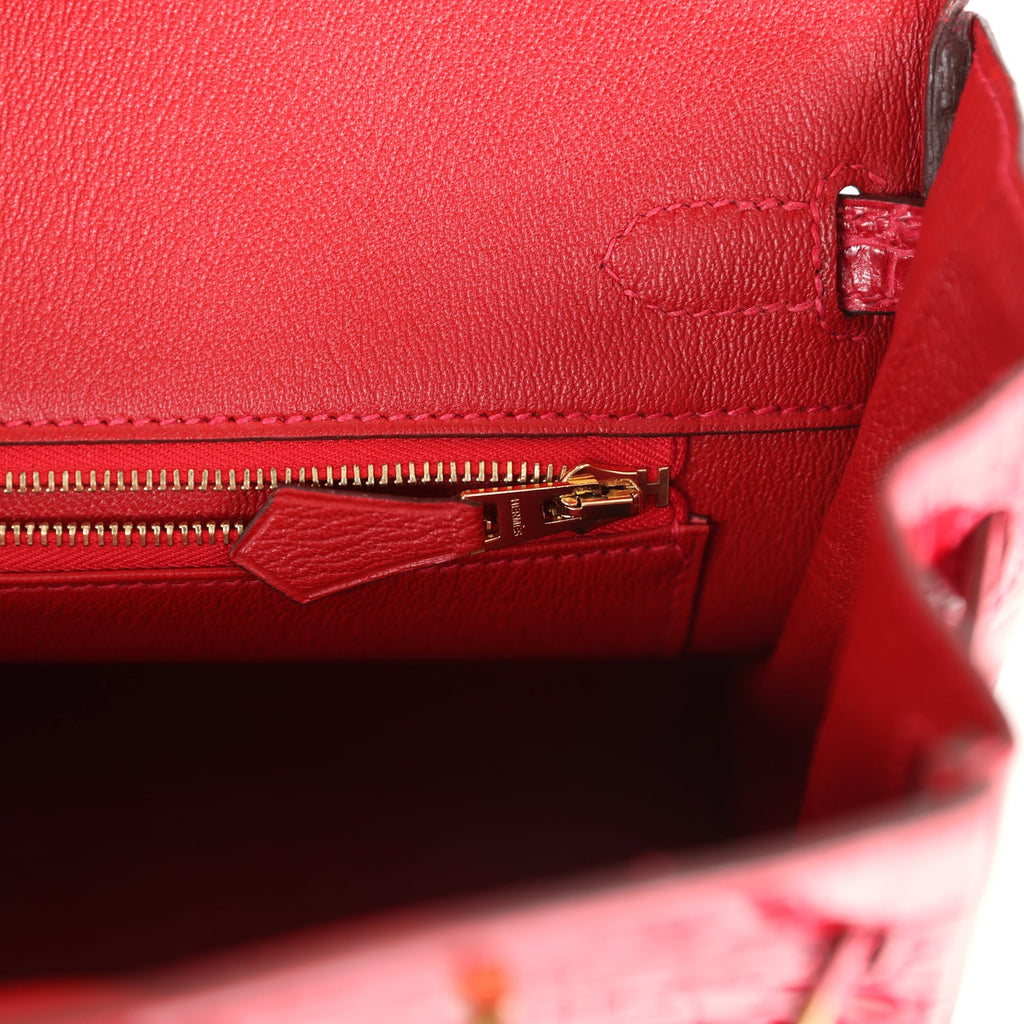 Hermès Birkin 25 Braise Shiny Faux Leather Gold Hardware