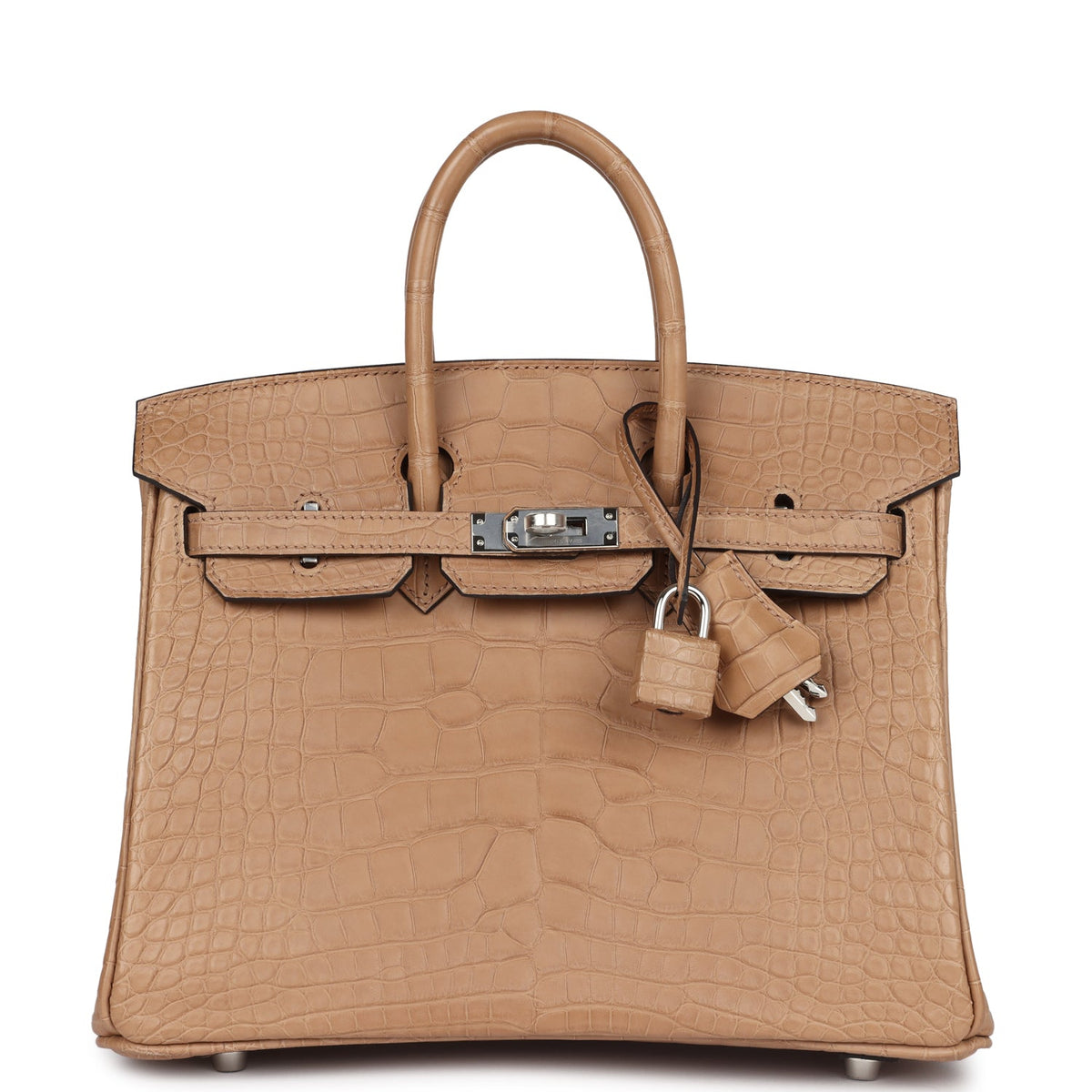 Hermès Birkin 25 Chai Matte Faux Leather Palladium Hardware