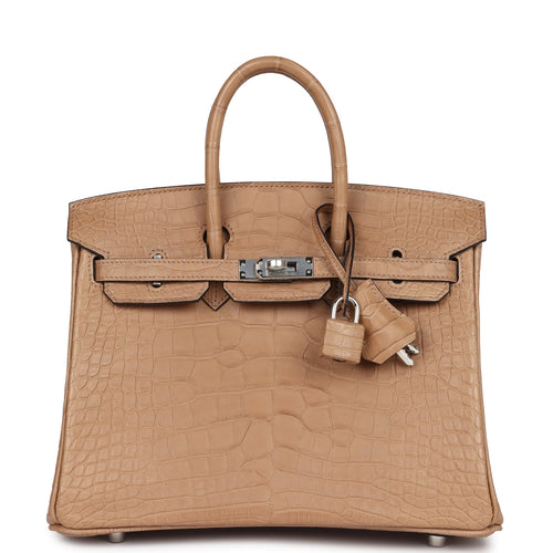 Hermès Birkin 25 Chai Matte Faux Leather Palladium Hardware